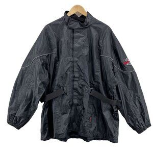 Milwaukee Full Zip Motorcycle Jacket Mens XL Black Nylon Cinch Waist Lightweight